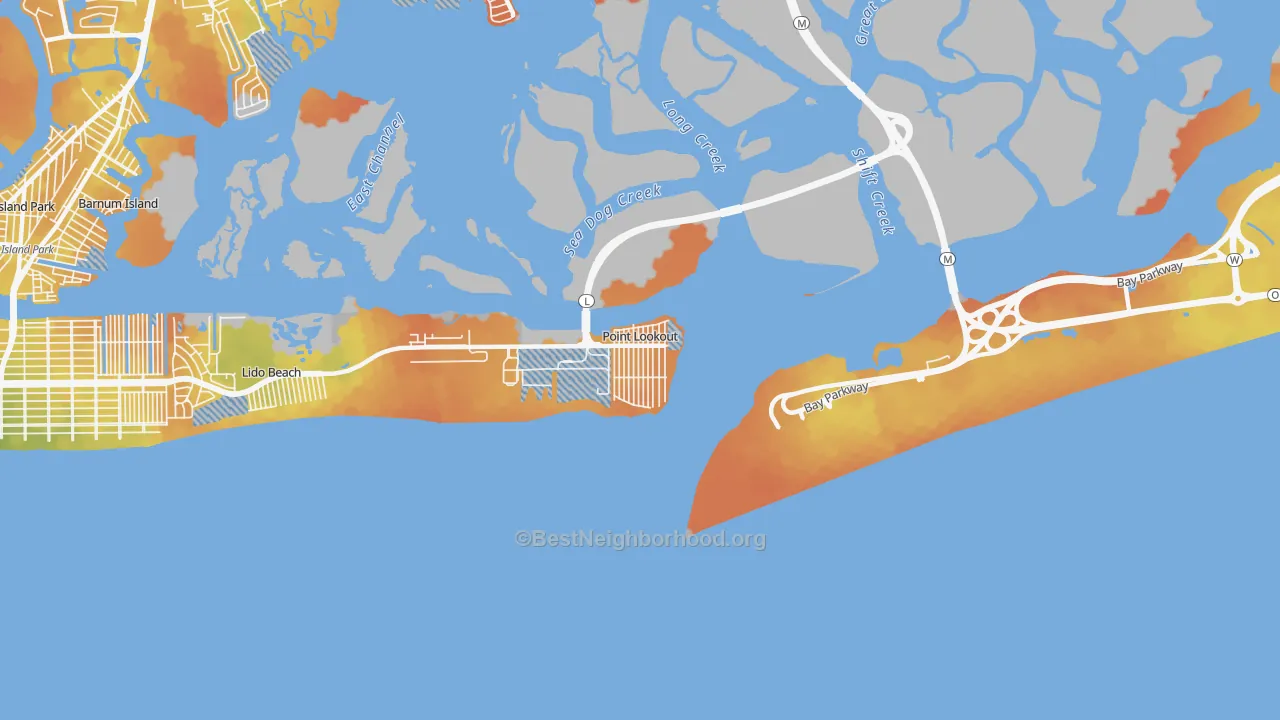 Bike Grade map of 11569, NY