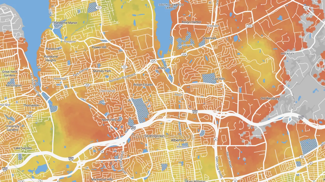 Bike Grade map of 11576, NY