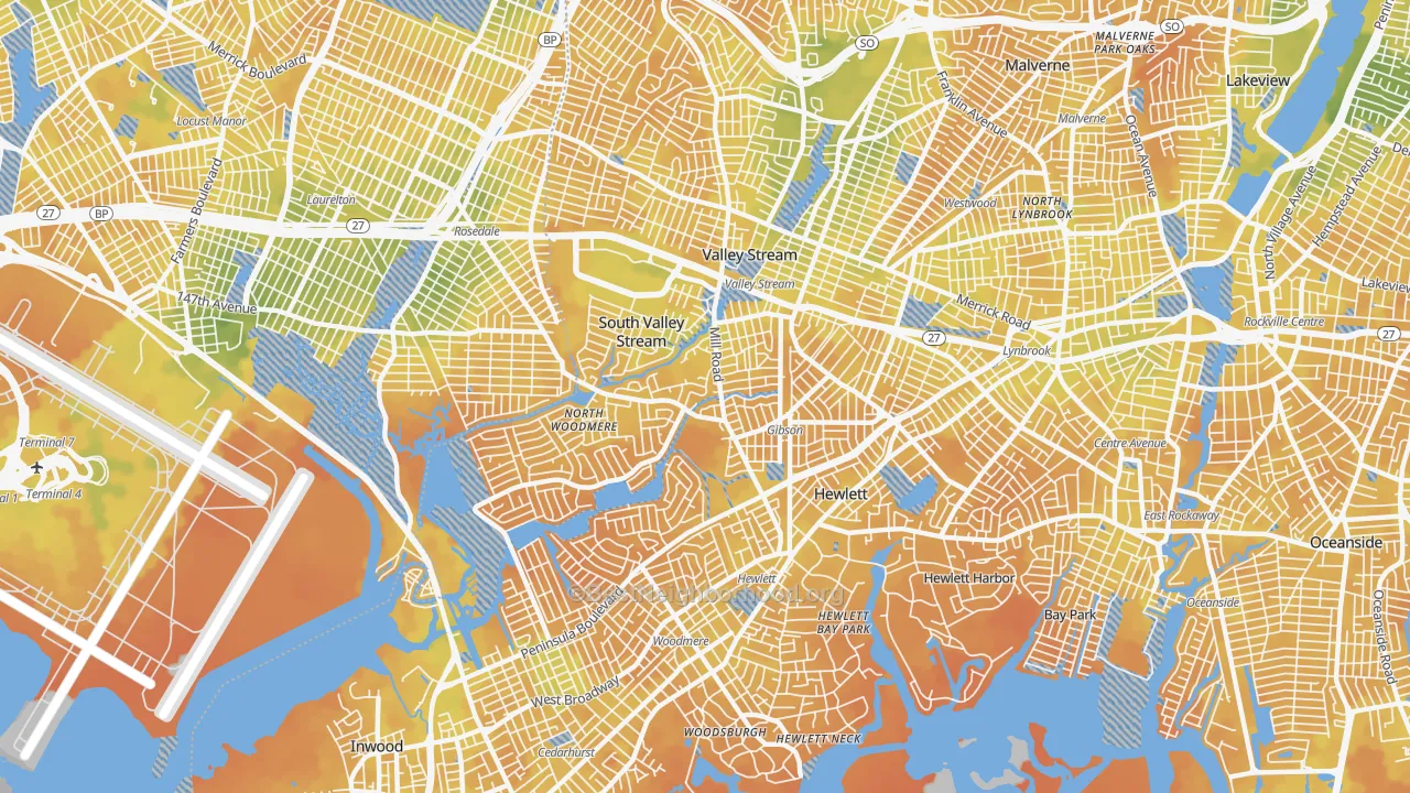 Bike Grade map of 11581, NY