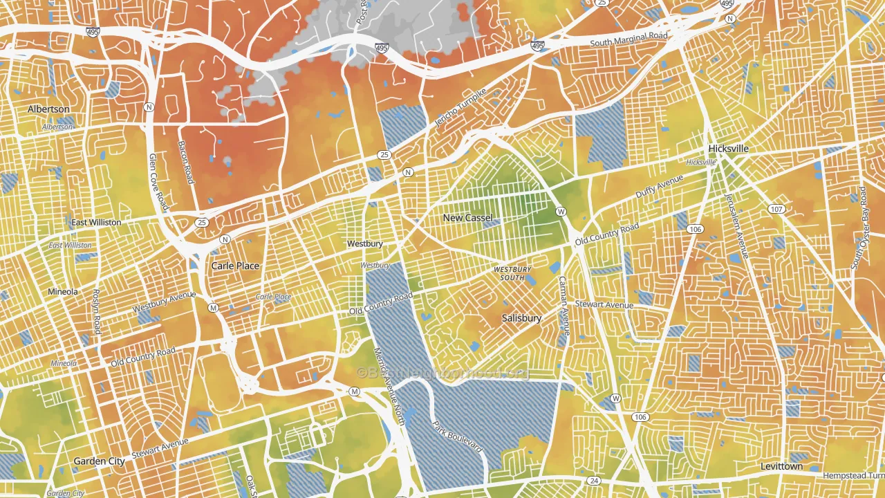 Bike Grade map of 11590, NY