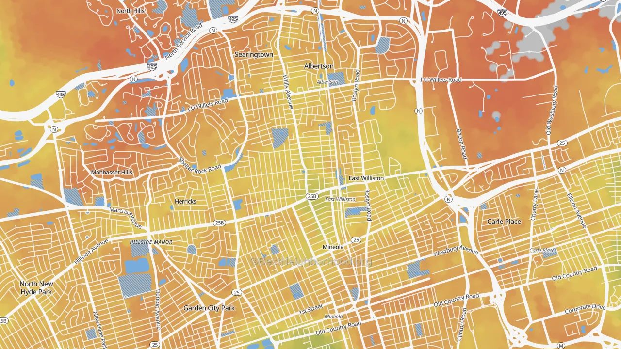 Bike Grade map of 11596, NY