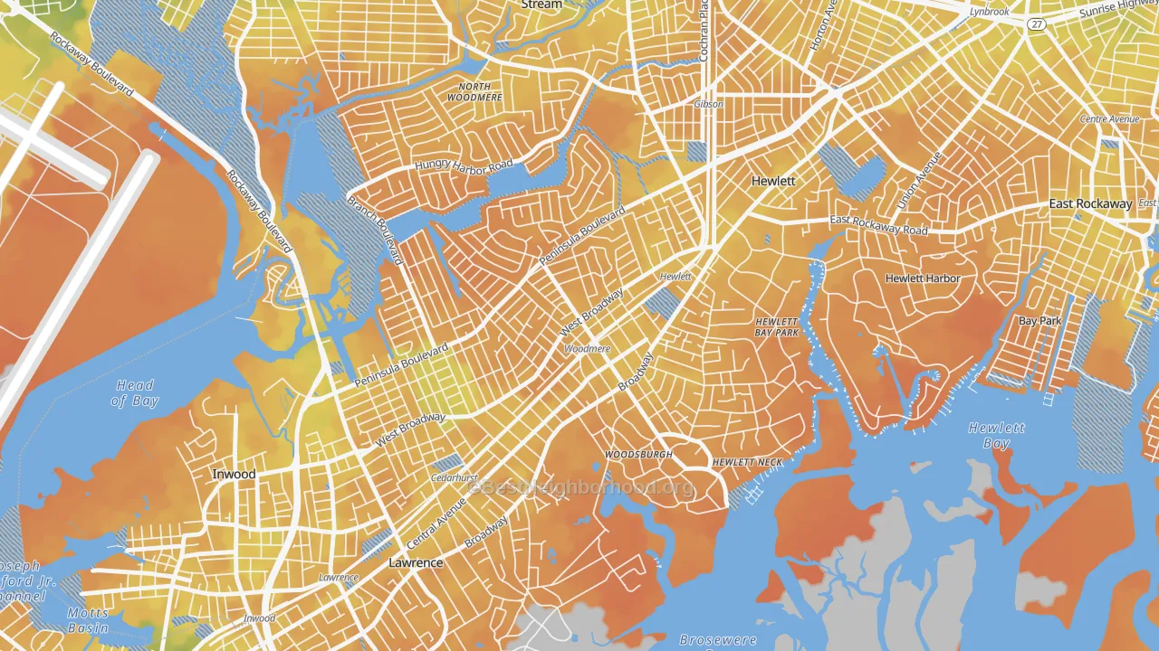 Bike Grade map of 11598, NY