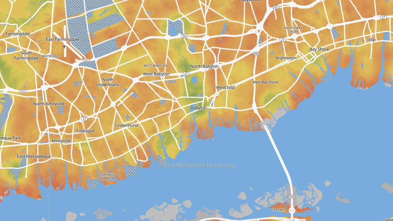 Bike Grade map of 11702, NY