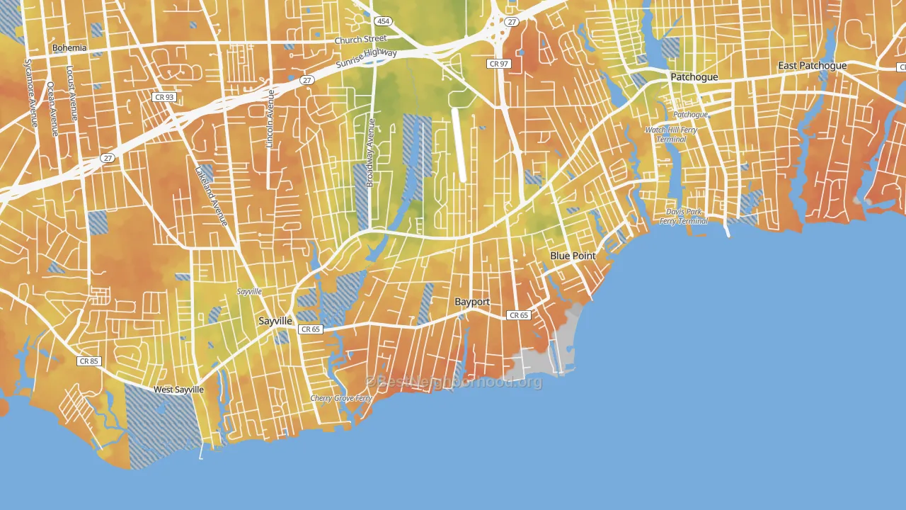 Bike Grade map of 11705, NY