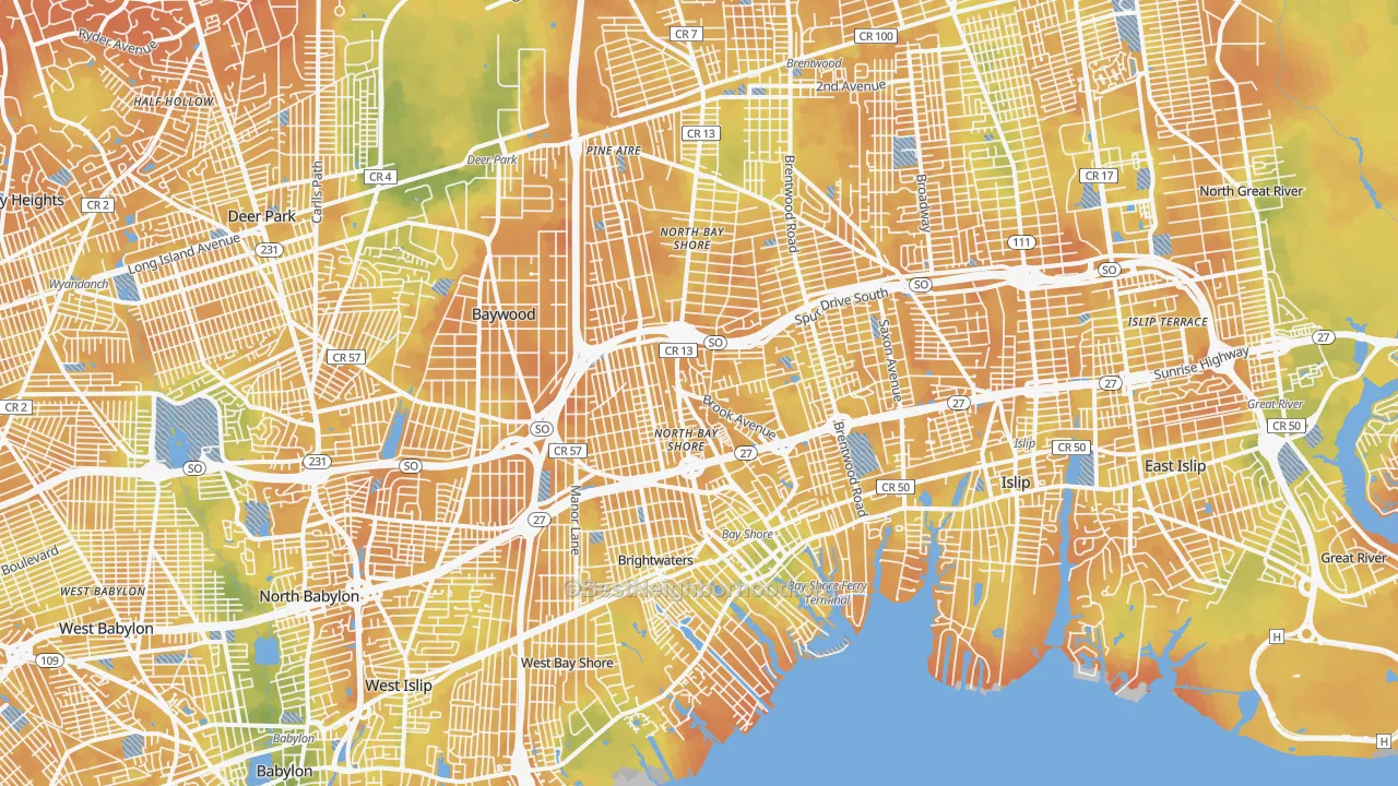 Bike Grade map of 11706, NY