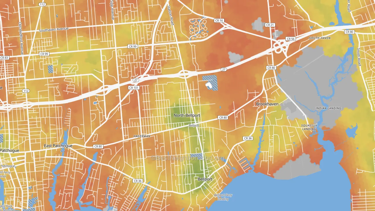 Bike Grade map of 11713, NY