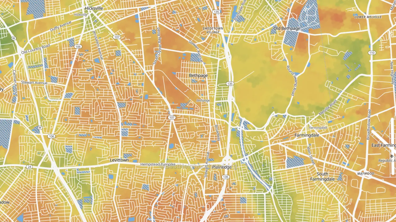 Bike Grade map of 11714, NY