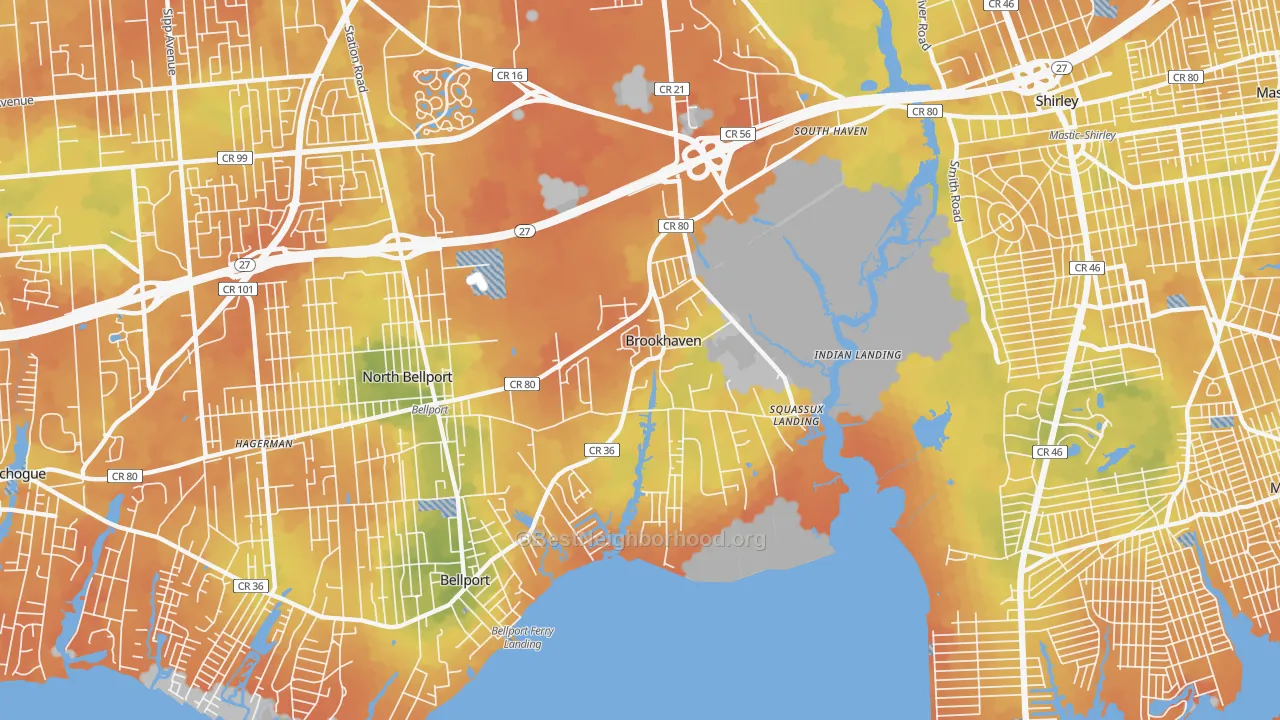 Bike Grade map of 11719, NY