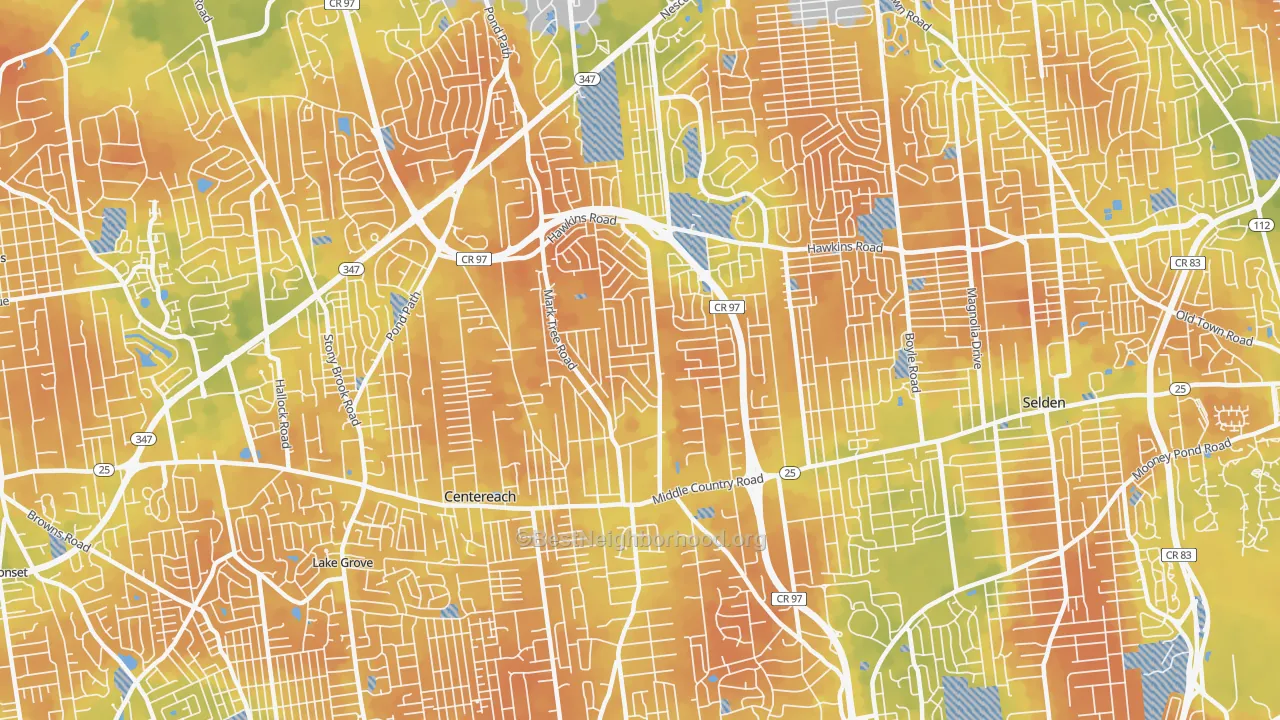 Bike Grade map of 11720, NY