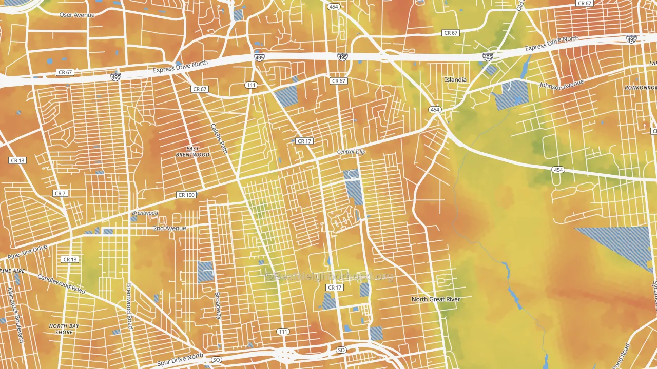 Bike Grade map of 11722, NY
