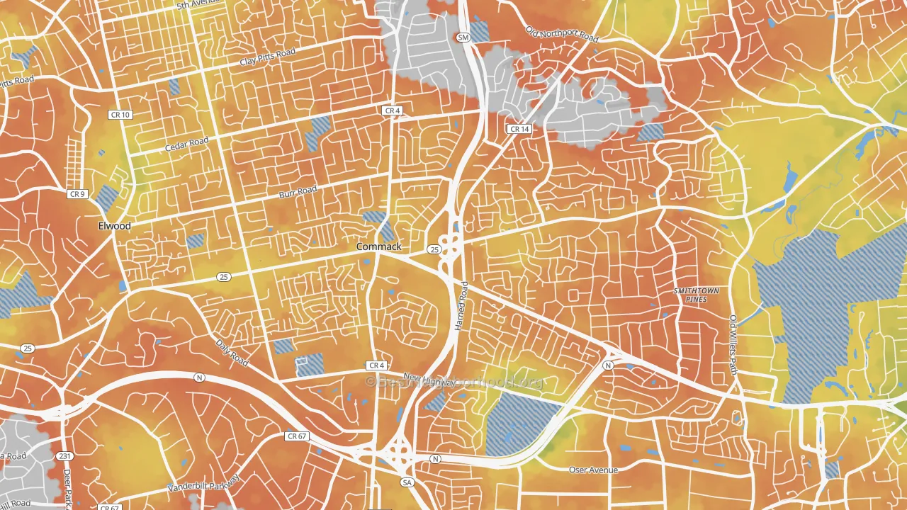 Bike Grade map of 11725, NY