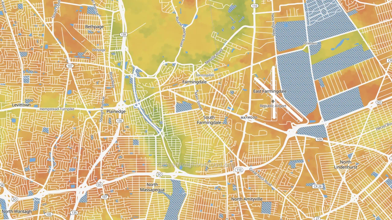 Bike Grade map of 11735, NY