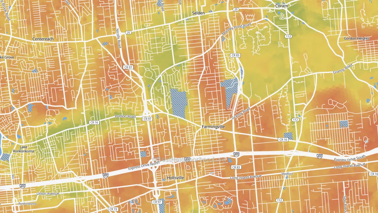 Bike Grade map of 11738, NY