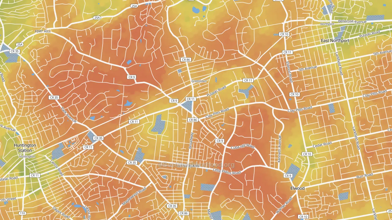 Bike Grade map of 11740, NY
