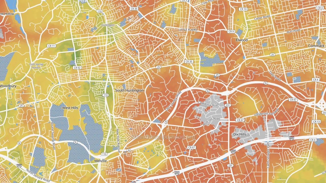 Bike Grade map of 11746, NY