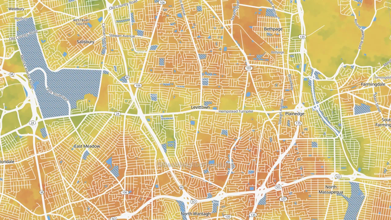 Bike Grade map of 11756, NY