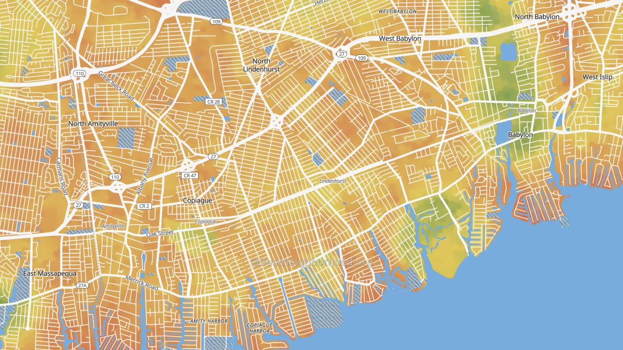 Bike Grade map of 11757, NY