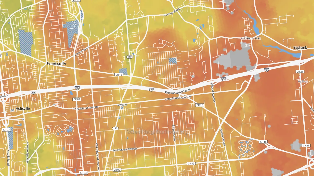 Bike Grade map of 11763, NY