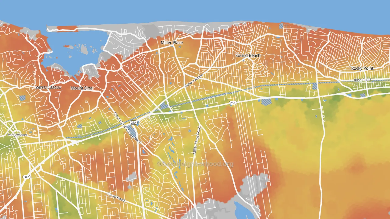 Bike Grade map of 11764, NY