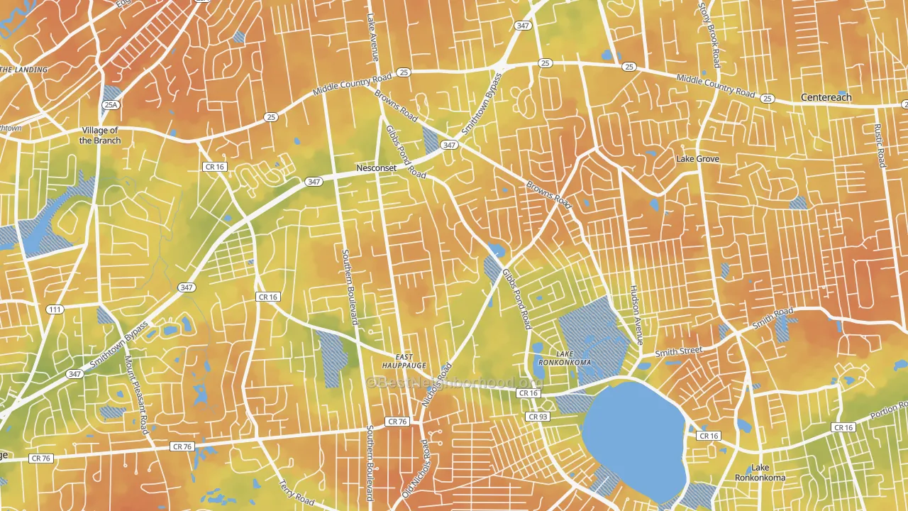Bike Grade map of 11767, NY