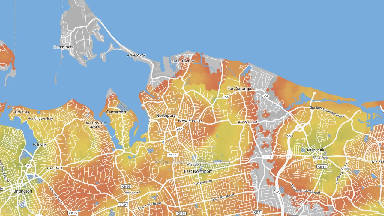 Bike Grade map of 11768, NY