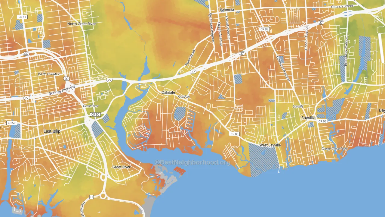 Bike Grade map of 11769, NY