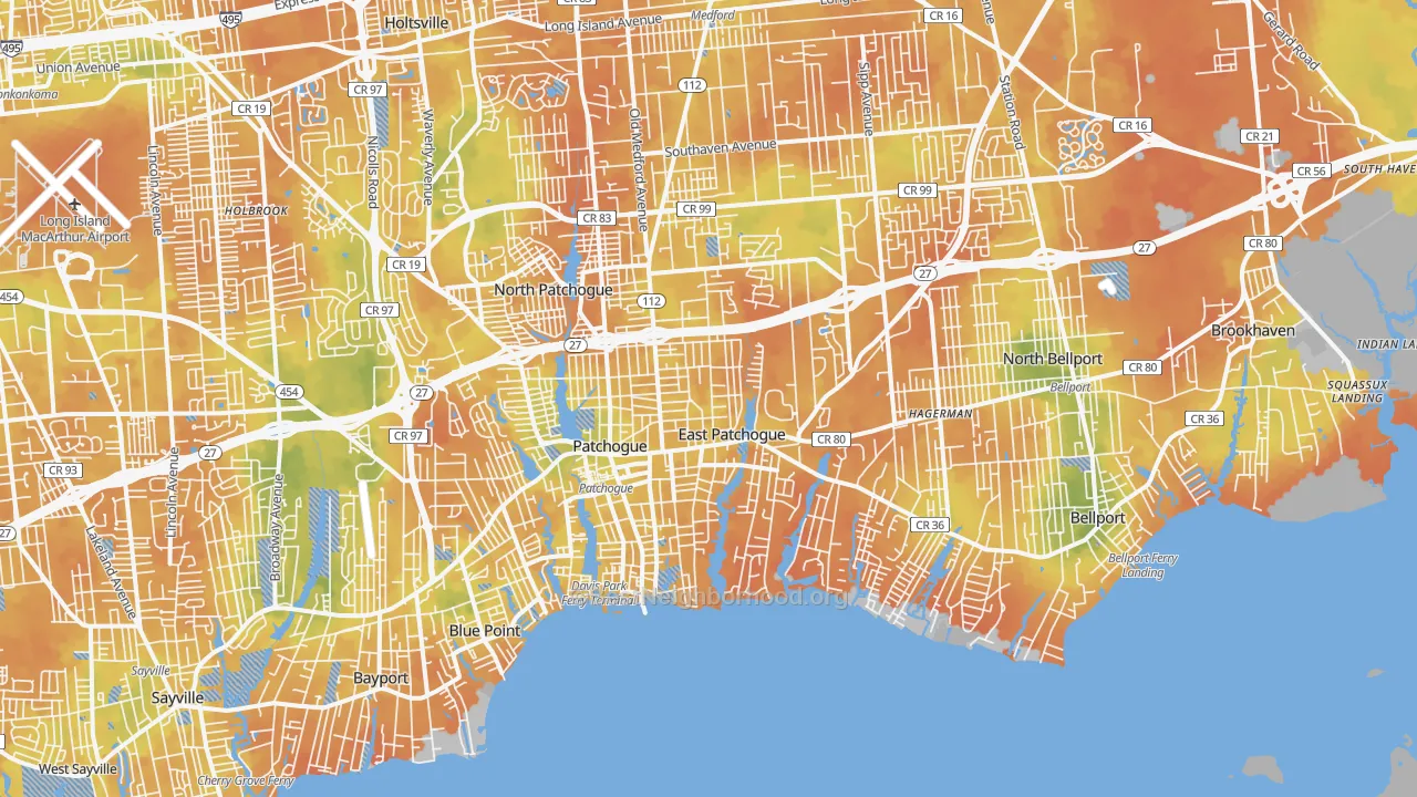 Bike Grade map of 11772, NY
