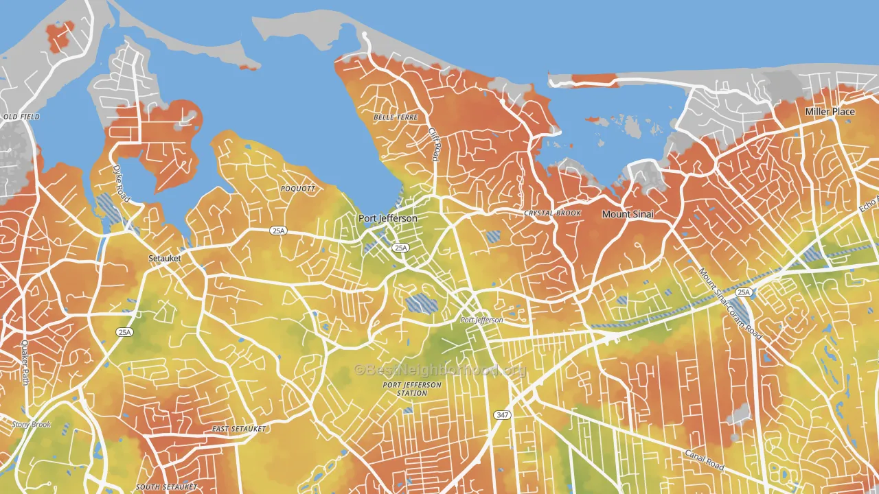 Bike Grade map of 11777, NY