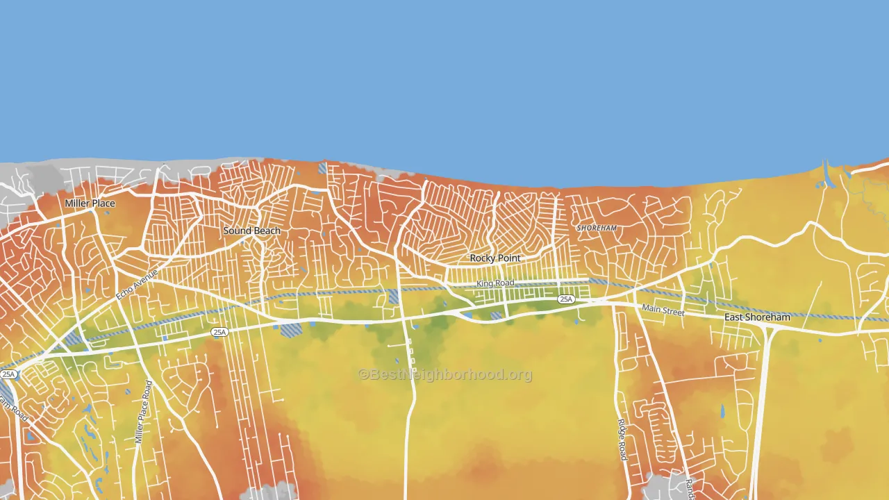 Bike Grade map of 11778, NY