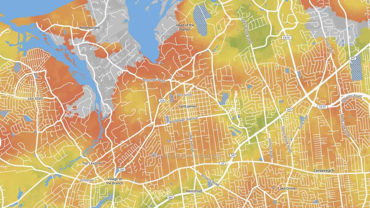 Bike Grade map of 11780, NY
