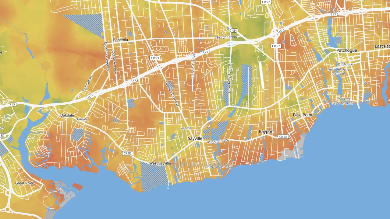 Bike Grade map of 11782, NY