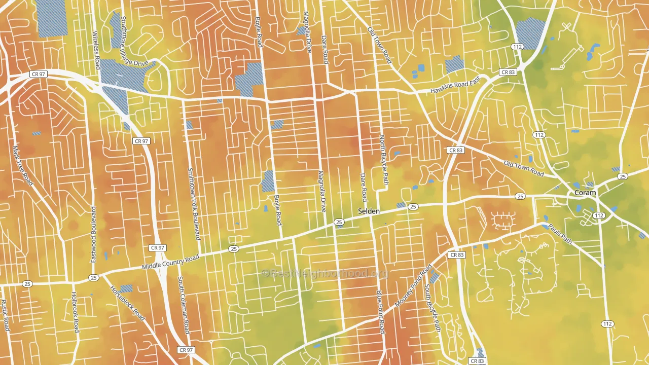 Bike Grade map of 11784, NY