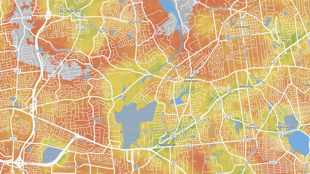 Bike Grade map of 11787, NY