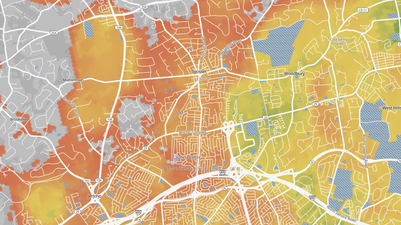 Bike Grade map of 11791, NY