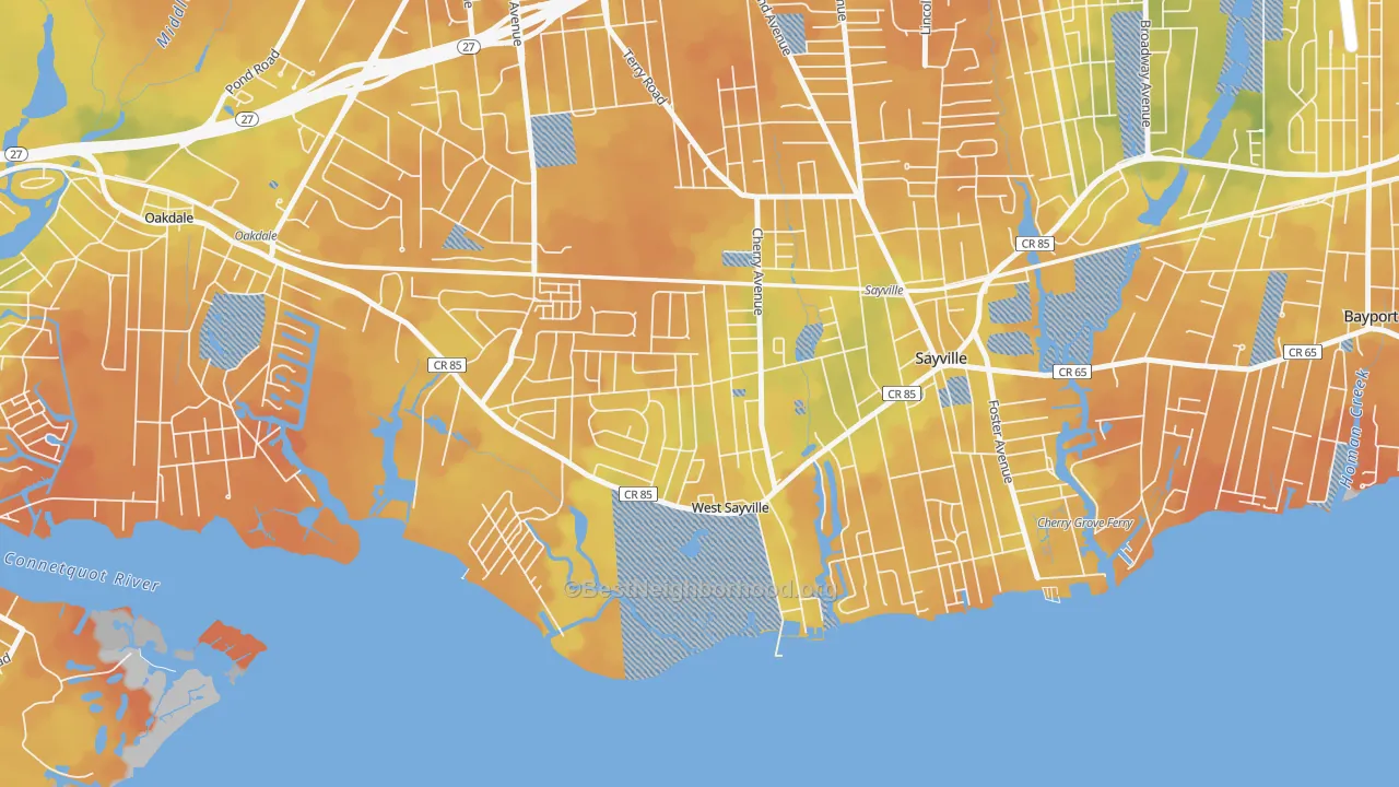 Bike Grade map of 11796, NY