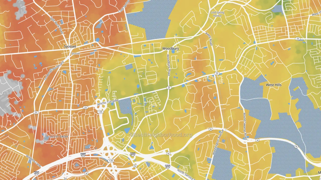 Bike Grade map of 11797, NY