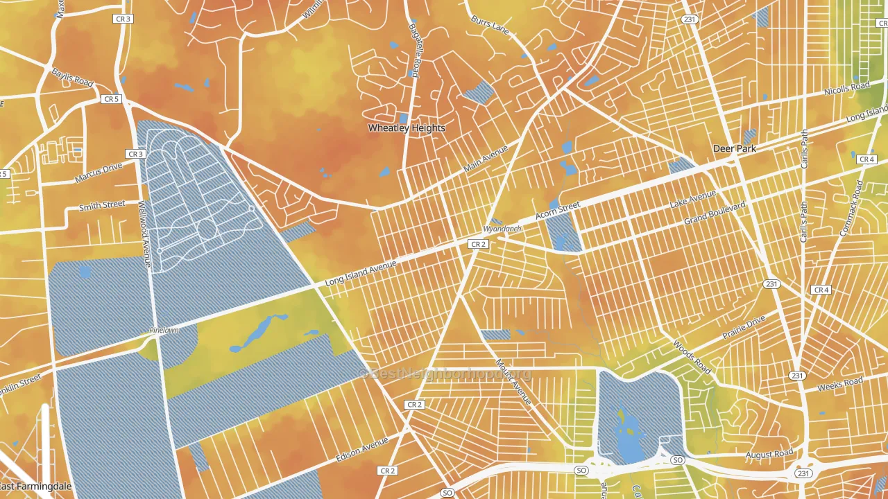 Bike Grade map of 11798, NY