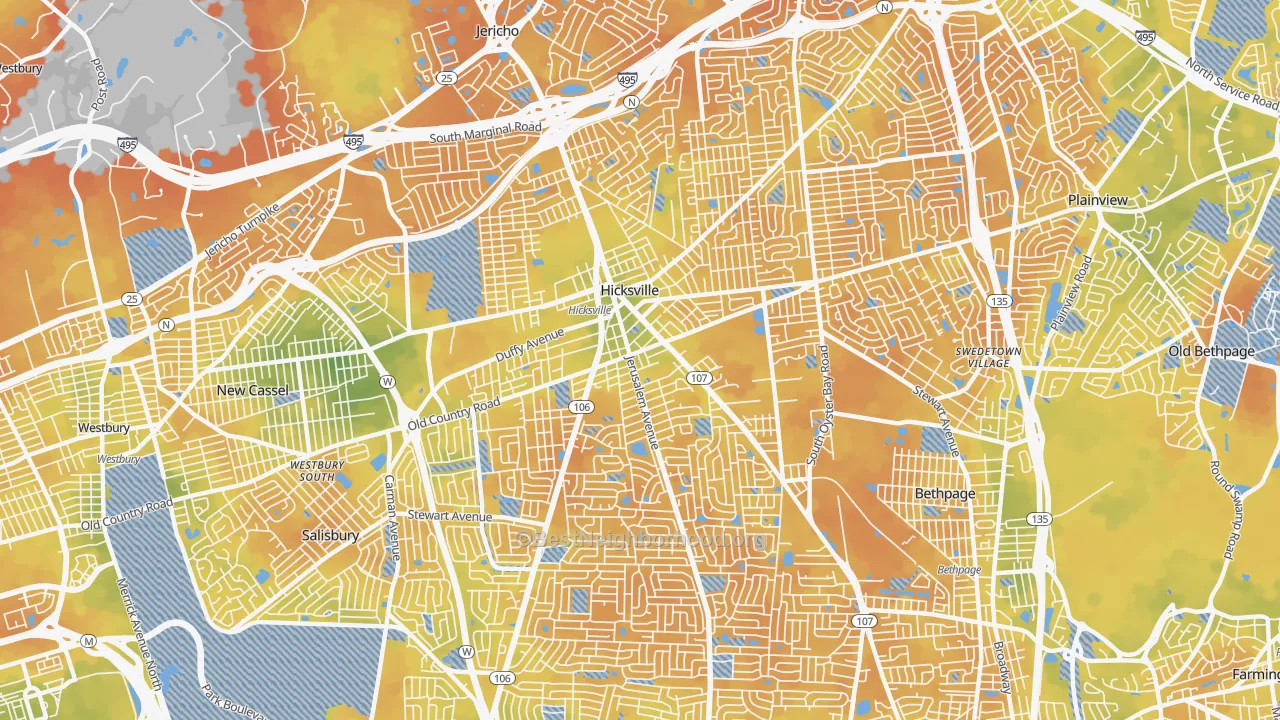Bike Grade map of 11801, NY