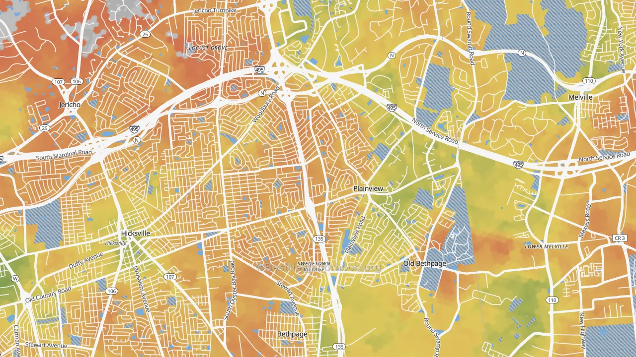 Bike Grade map of 11803, NY