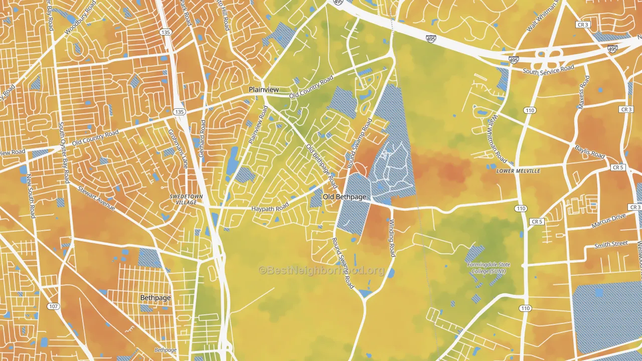 Bike Grade map of 11804, NY