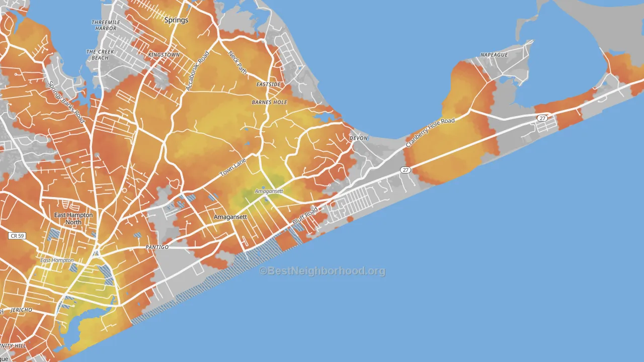 Bike Grade map of 11930, NY