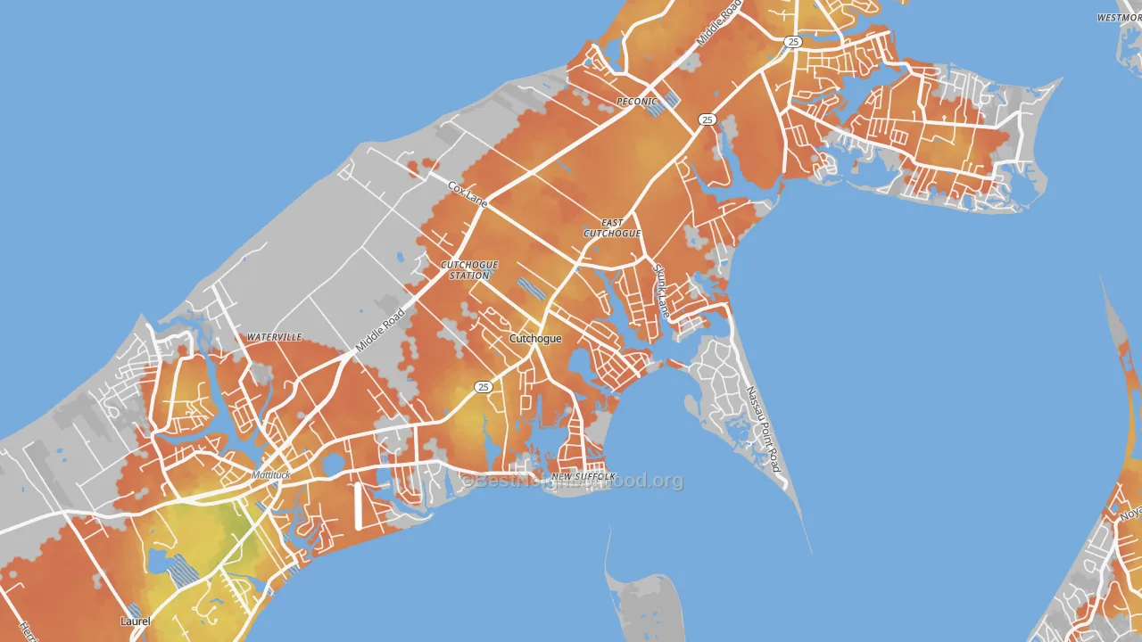 Bike Grade map of 11935, NY