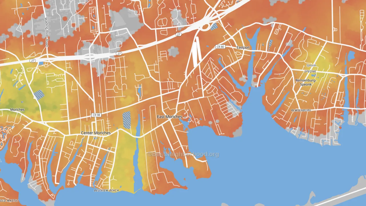 Bike Grade map of 11940, NY
