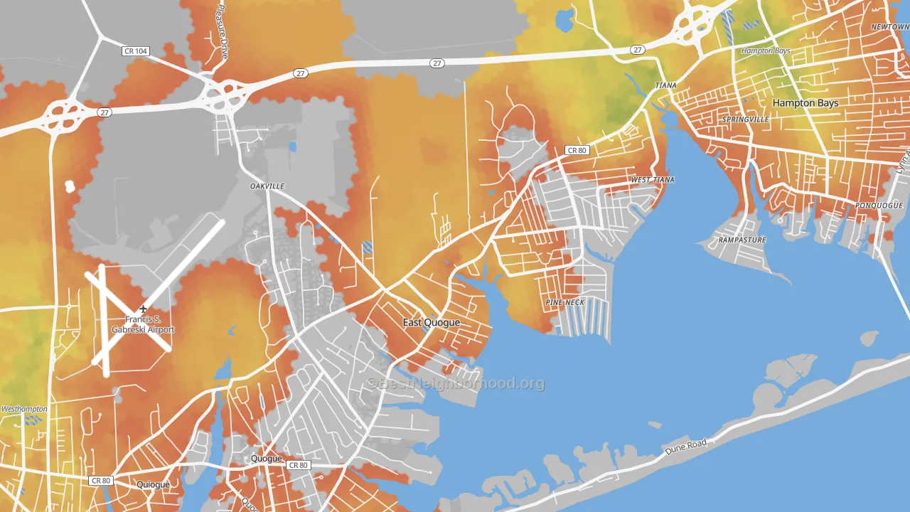 Bike Grade map of 11942, NY