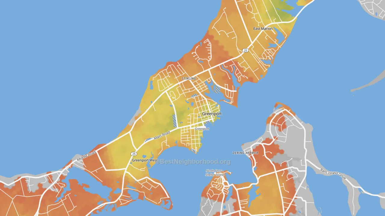 Bike Grade map of 11944, NY