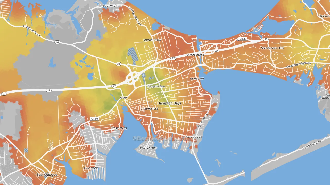 Bike Grade map of 11946, NY