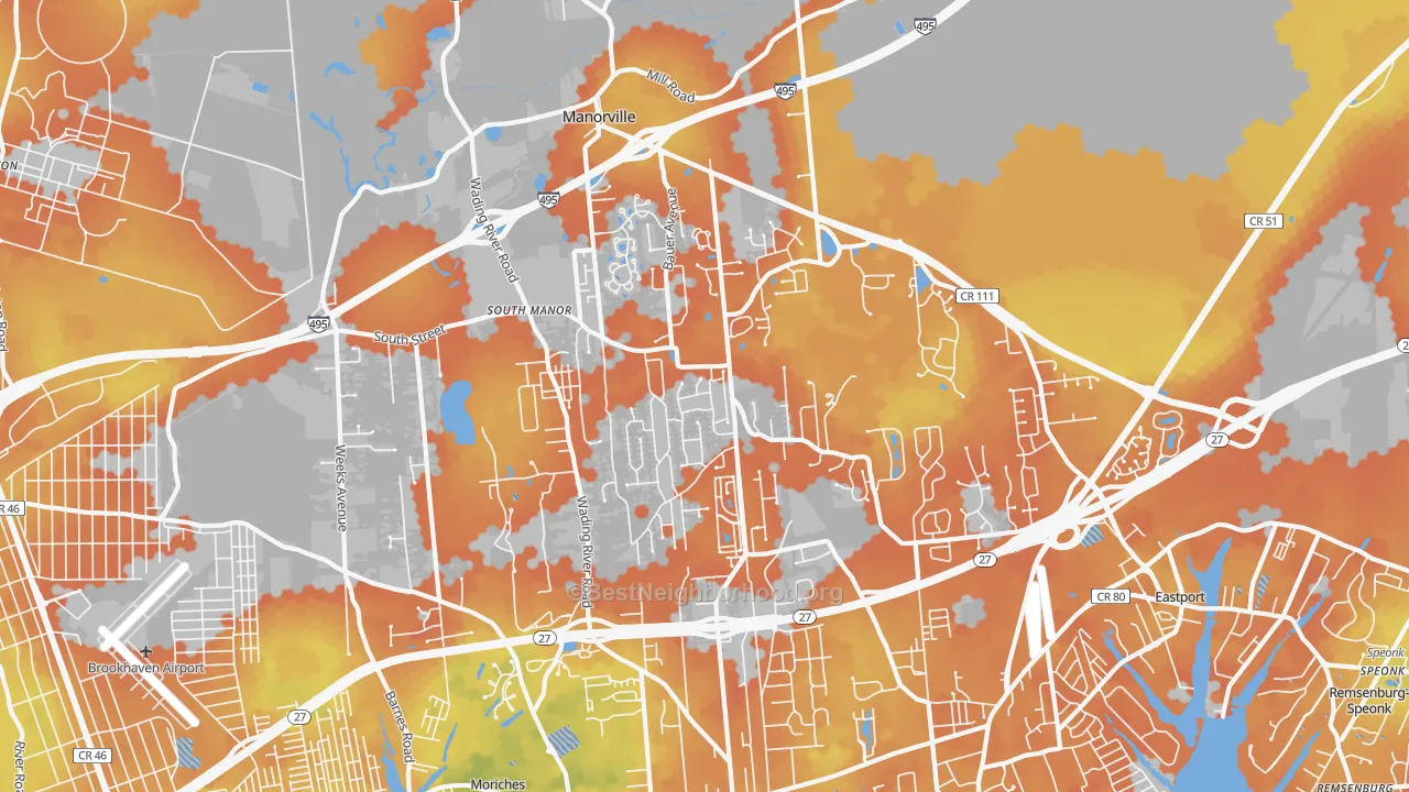 Bike Grade map of 11949, NY