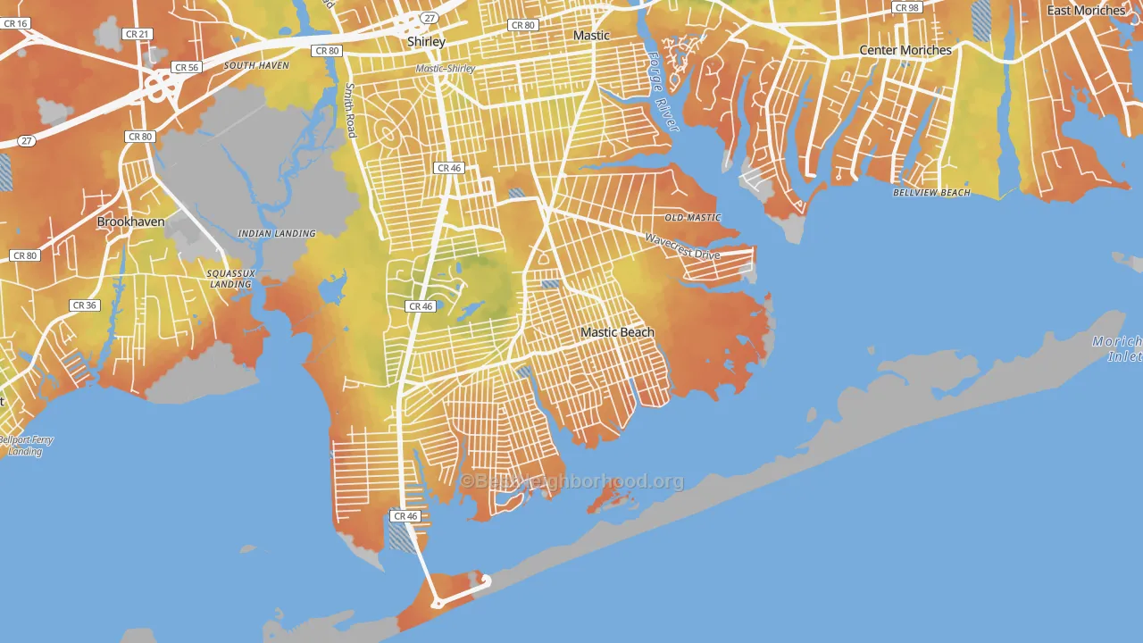 Bike Grade map of 11951, NY