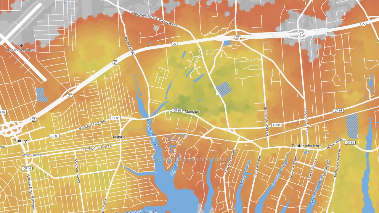 Bike Grade map of 11955, NY