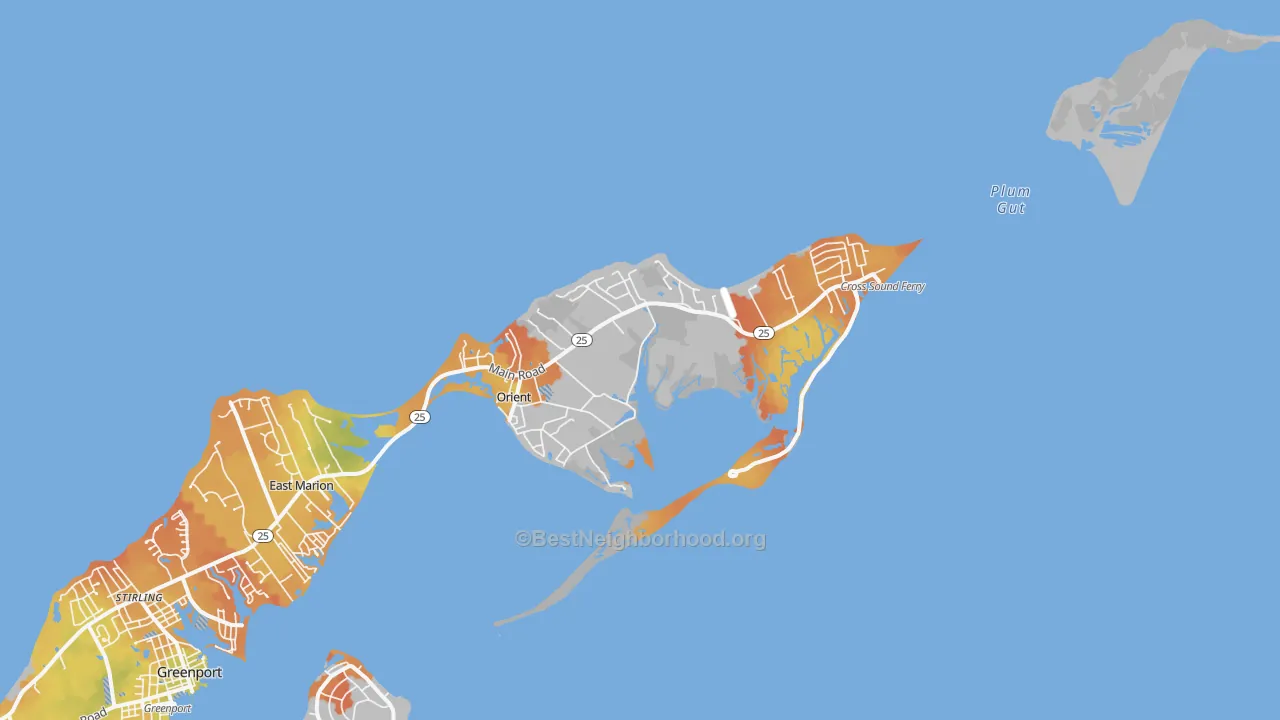 Bike Grade map of 11957, NY